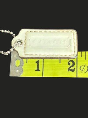 Coach Leather Hangtag – Patent White (2")